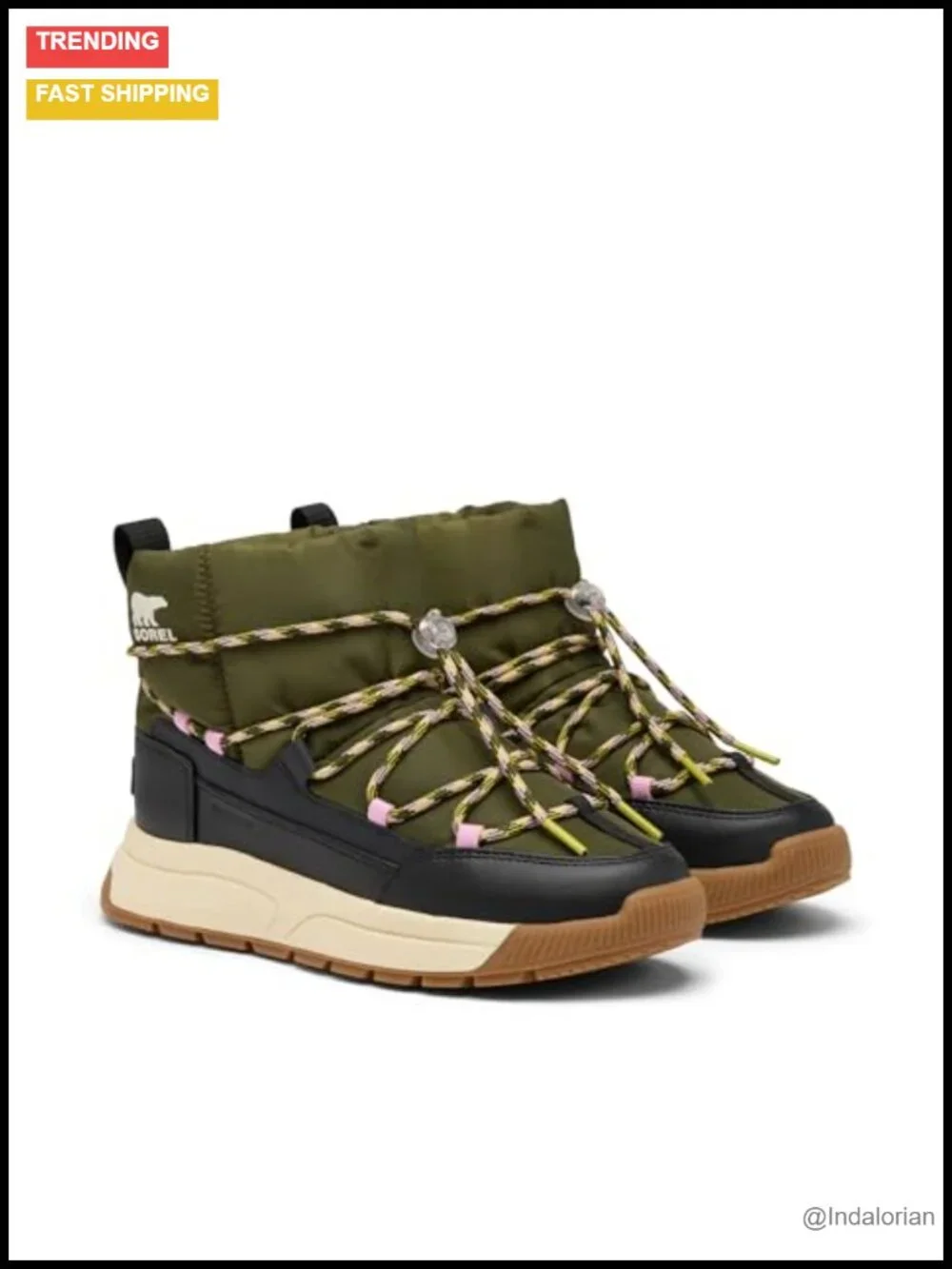 Waterproof Nylon Snow Boot with Toggle Lace System